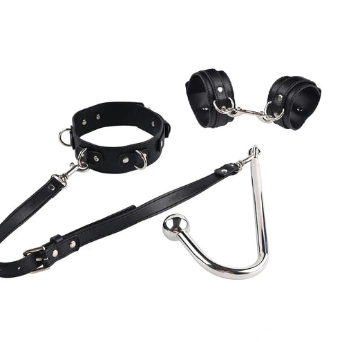 Anal Hook Collar with Beaded and 5334 Cuffs Elegant 0122
